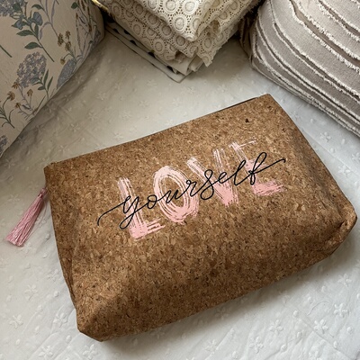 外贸复古防水软木布包出差旅行收纳袋女化妆包防水洗漱杂物整理袋