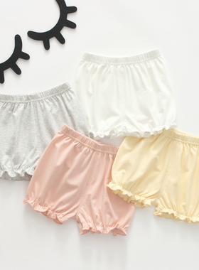 女童短裤夏薄款纯棉a类婴儿童PP裤南瓜裤可开档安全裤宝宝打底裤