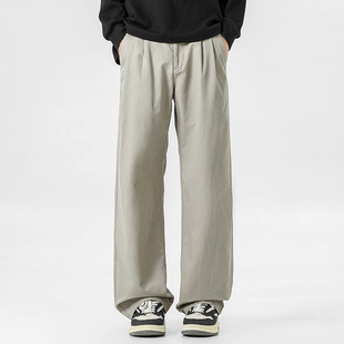 男士宽松直筒裤2025秋冬季新款美式潮牌复古纯棉休闲裤子