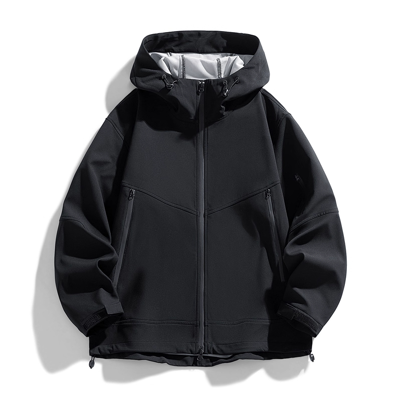 WOODSOON户外运动连帽夹克外套男士秋冬季宽松潮牌开衫式长袖上衣