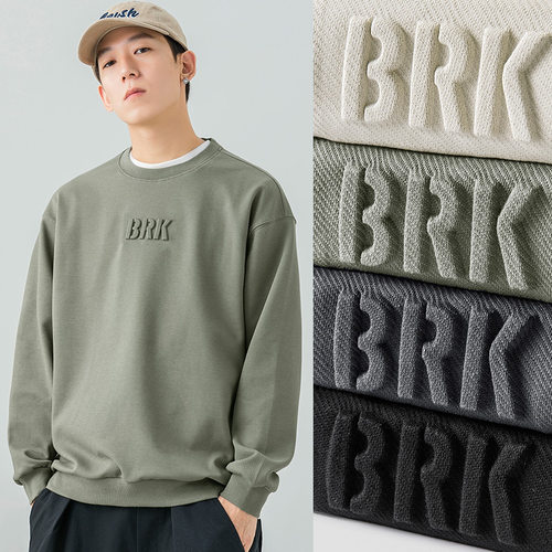 WOODSOON冬季加绒字母卫衣男款