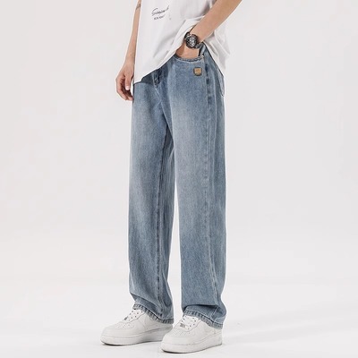 牛仔裤男士春夏季水洗直筒宽松潮牌美式复古休闲高街裤子