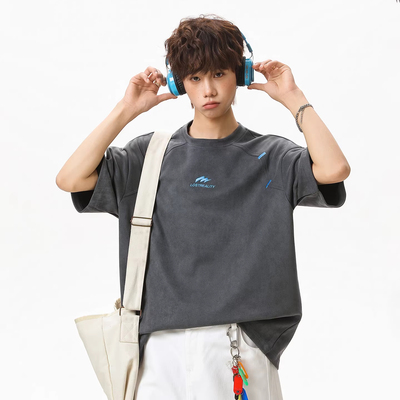 WOODSOON休闲宽松重磅T恤短袖男士夏季美式街头痞帅百搭半袖上衣