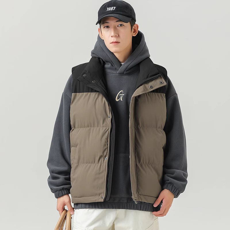 WOODSOON棉服马甲男冬季立领宽松保暖面包服日系潮牌休闲棉衣外套