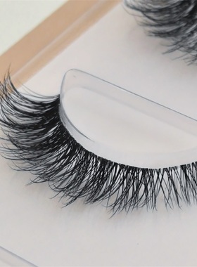 艾魔假睫毛一片式C53浓密眼尾加密卷翘仿真混血眼妆轻欧美细软梗