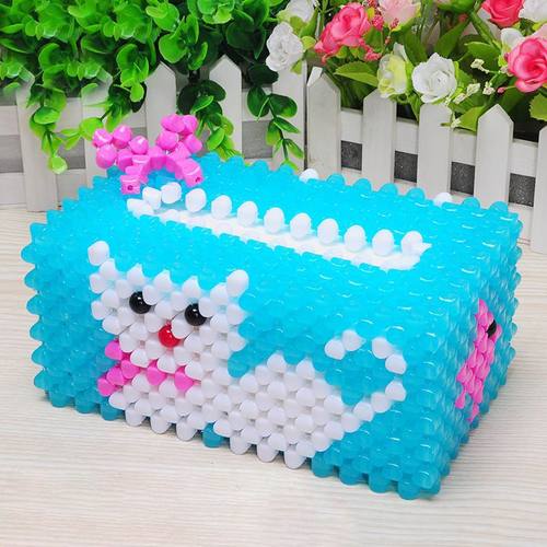 手工串珠纸巾盒diy编织家居摆件饰品装饰抽纸盒材料包散珠子包教