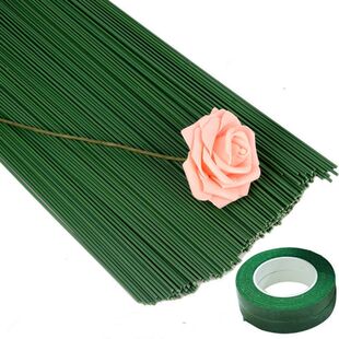 绿色2号花杆40cm塑料花杆配件花杆手工制作DIY材料包胶绿花杆