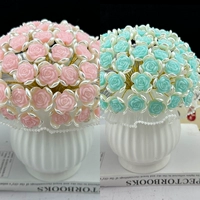 [132 доминирует] [2 бутылки] бархатные розы [Rouge Powder+Lake Blue] +2 Лотосовые вазы