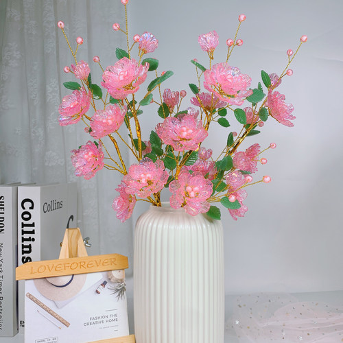 新款山茶花树diy手工材料