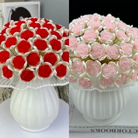 【132】 [2 бутылки] бархатные розы [Большой красный+порошок Rouge] +2 Лотосовые вазы