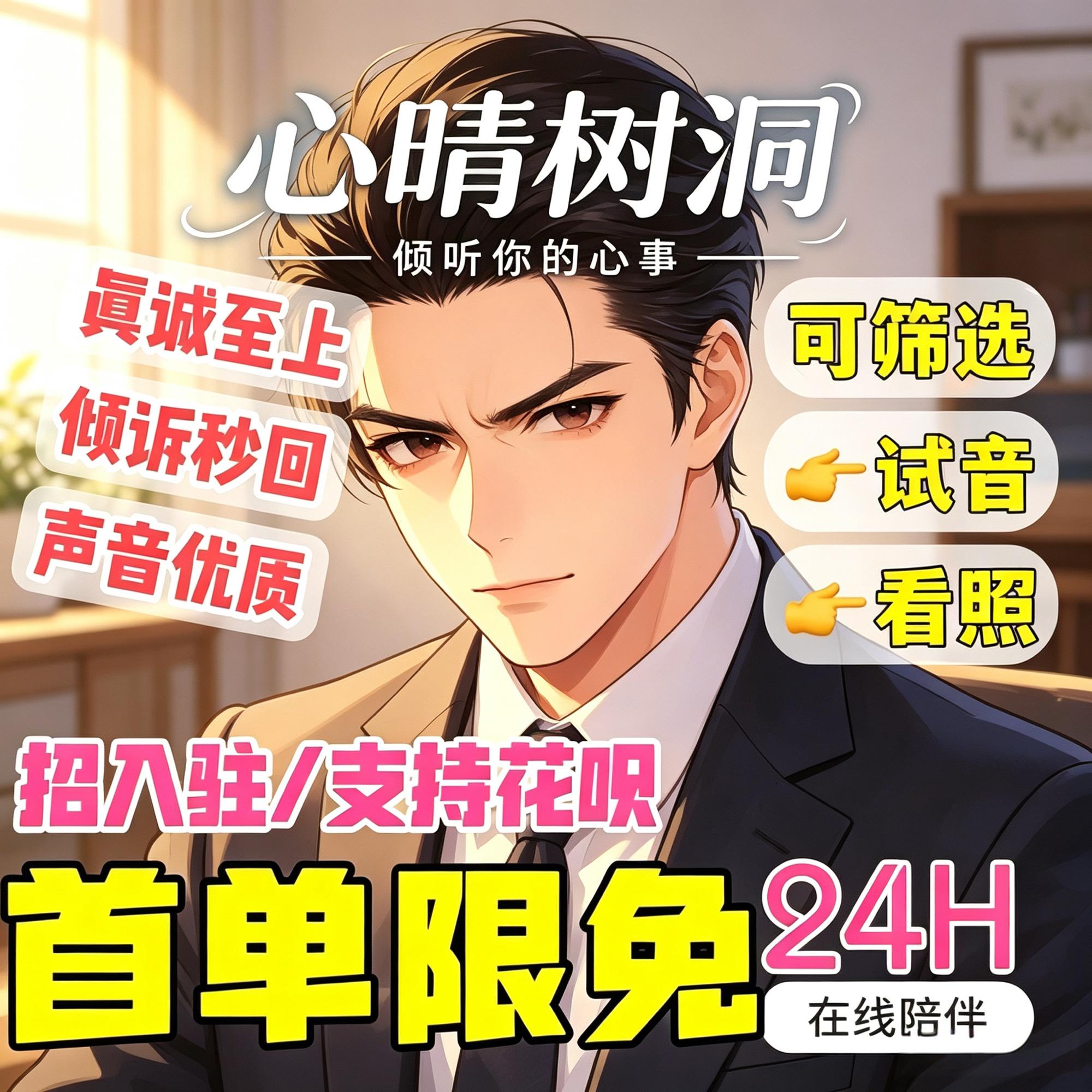 树洞聊天语音连麦失恋安慰情绪疏导心事倾听陪伴唠嗑男女配哄睡