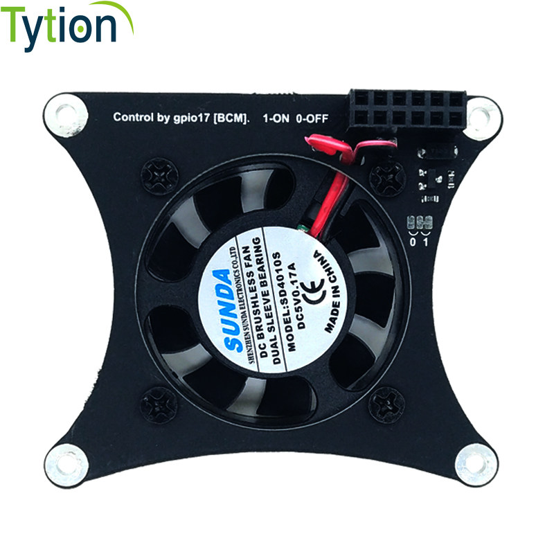 树莓派4b 3b pwm温控调速散热风扇静音设计hat散热板4010mm大风量