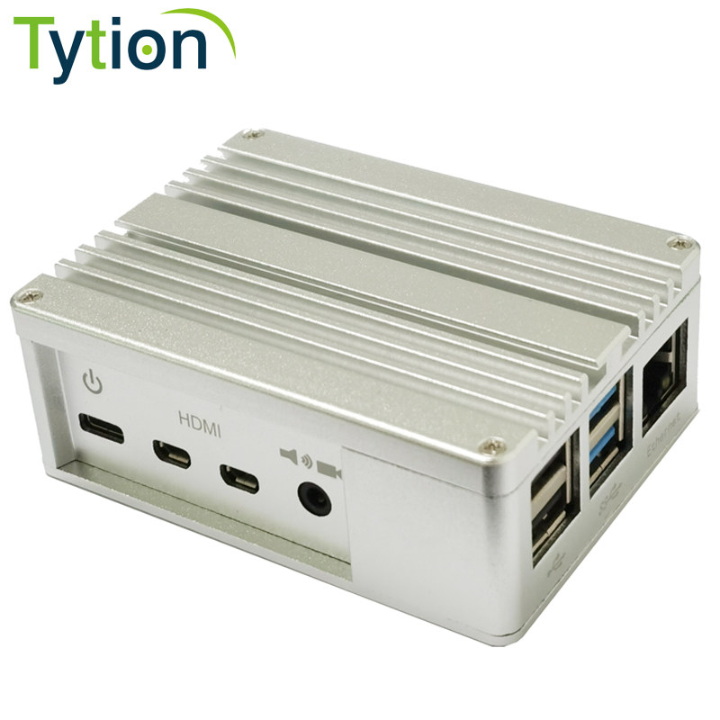 树莓派4B 4代开发板铝合金盒子金属外壳铝制机箱保护壳散热柱风扇