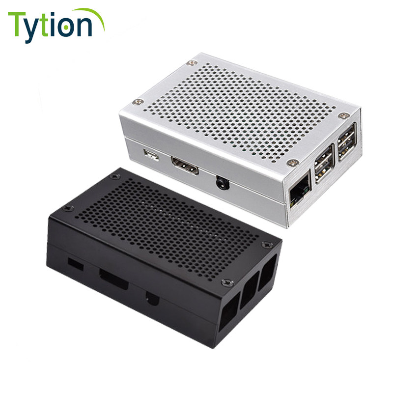 树莓派金属外壳机箱2代/3B 新款3B+ 铝合金 保护盒子 带散热风扇