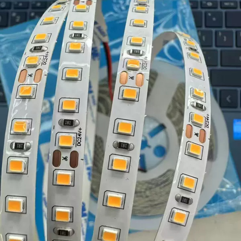 新款调24V护眼灯带led灯条2400k吊顶双排灯植物补光120灯