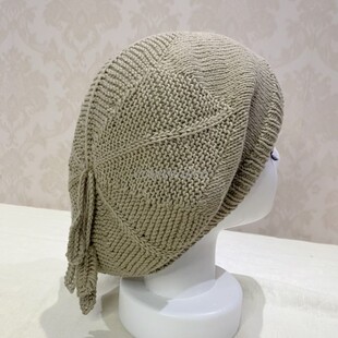 春季日常搭配贝雷帽纯棉手工编织海星花型盖白发薄款帽子均码女式