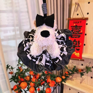 超萌超可爱西高地狗狗笑脸木耳裙潦草狗白梗挂件包包挂件钥匙扣款