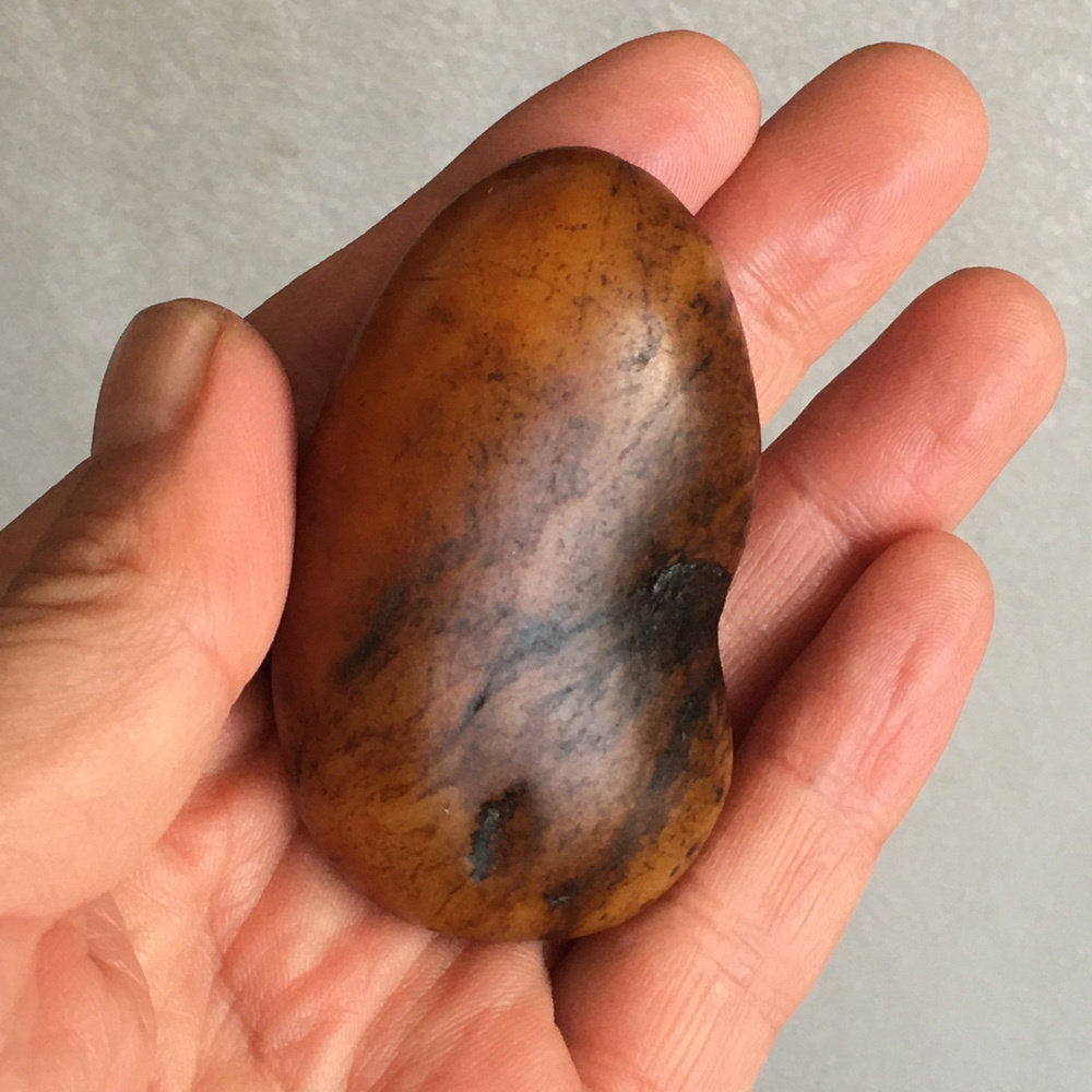 珍稀罕见67.15g新疆和田玉黄沁籽料原石孤品1块珠宝玉石文玩收藏