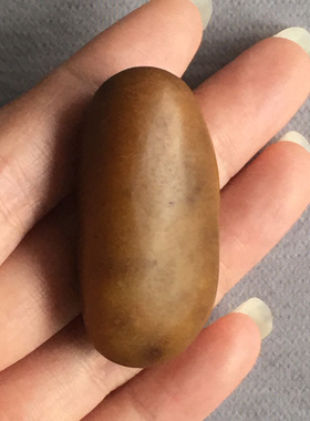 29.45g新疆和田玉籽料子料原石黄沁做料1枚如图珠宝玉器艺术收藏