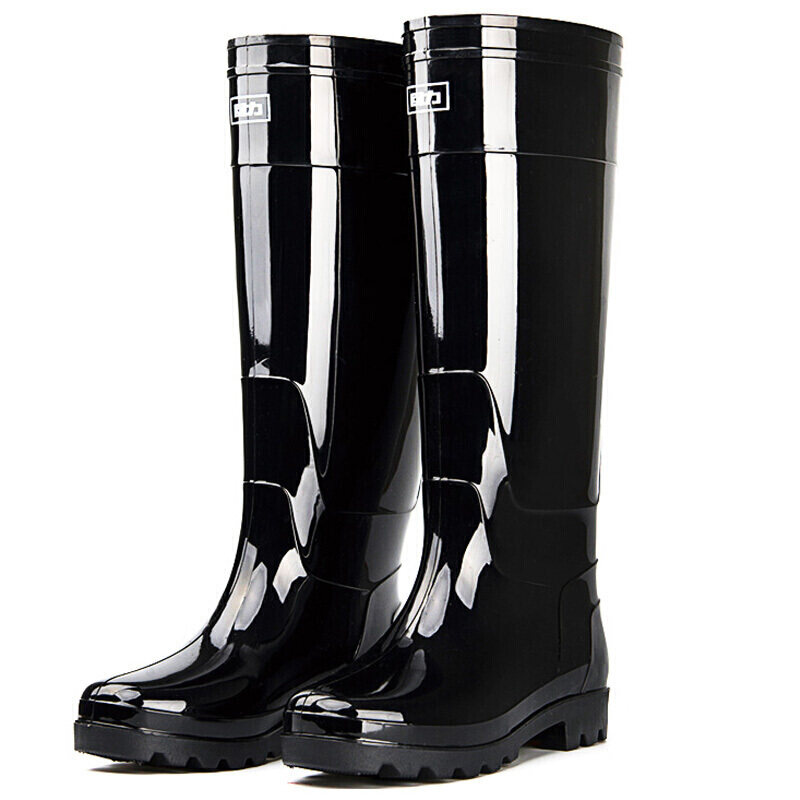 回力雨鞋男士高筒户外劳防雨水不易滑胶鞋水鞋雨靴耐磨 hxl8199黑