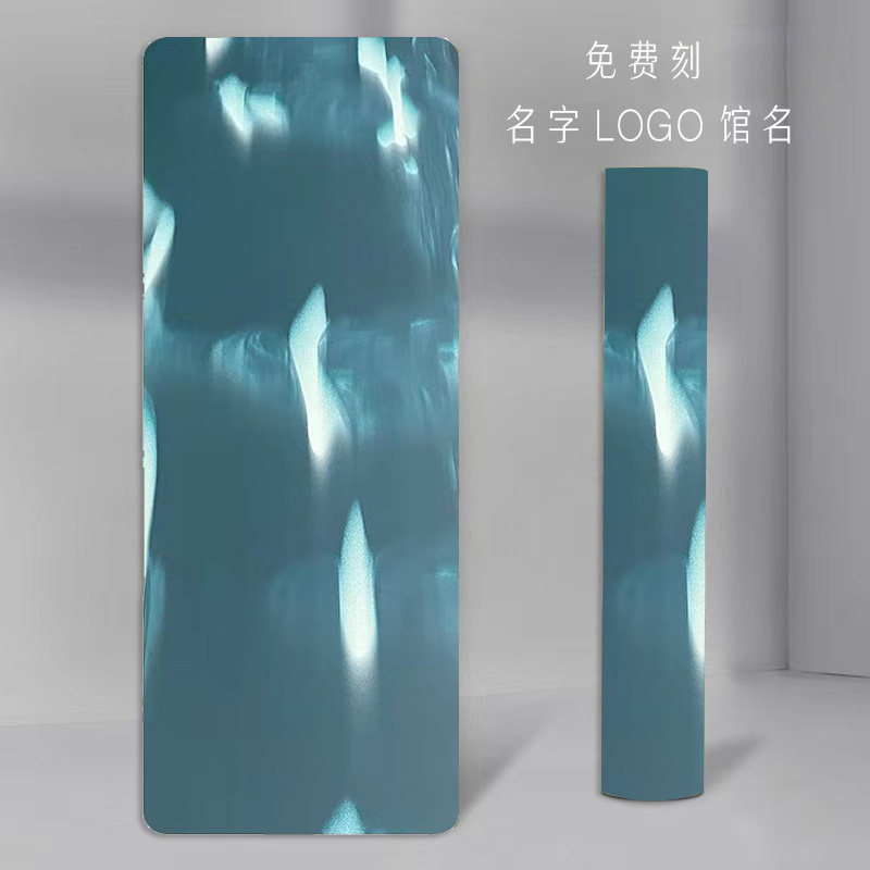 厂家直销可定制LOGO磨砂撞色PU橡胶铺馆瑜伽垫迷彩健身垫瑜伽毯
