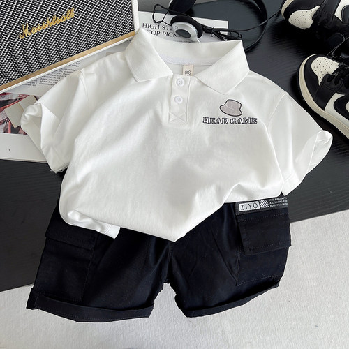 纯棉男童短袖套装夏季休闲Polo衫