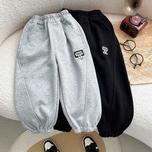 男童裤子春秋儿童休闲运动裤2025新款宝宝春季卫裤宽松小男孩长裤