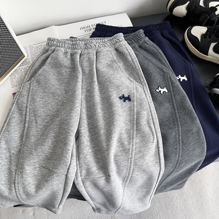 儿童裤子2025新款男童秋季卫裤洋气小男孩运动裤中小童休闲弯刀裤