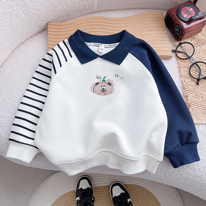 春秋儿童卫衣洋气卡通翻领polo衫