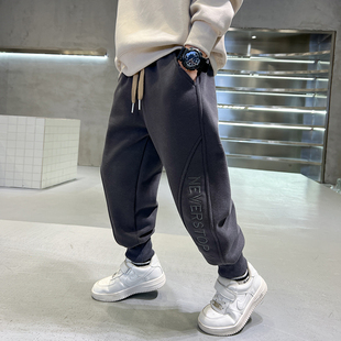 男孩长裤 男童加绒裤 宝宝休闲卫裤 冬装 子秋冬一体绒加厚儿童运动裤