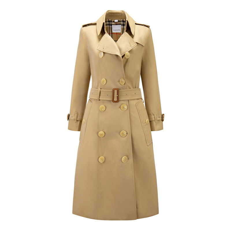 十四姐姐高端女装切尔西修身华达呢棉防水风衣外套中长款通勤春秋