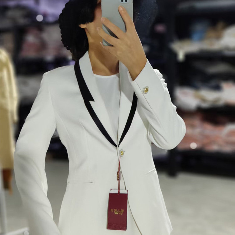 私人定制白色西装外套女高档春秋套装高级感通勤免烫正装西服免烫
