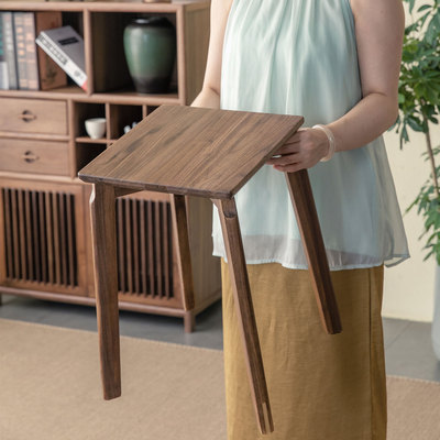 黑胡桃木凳子家用客厅