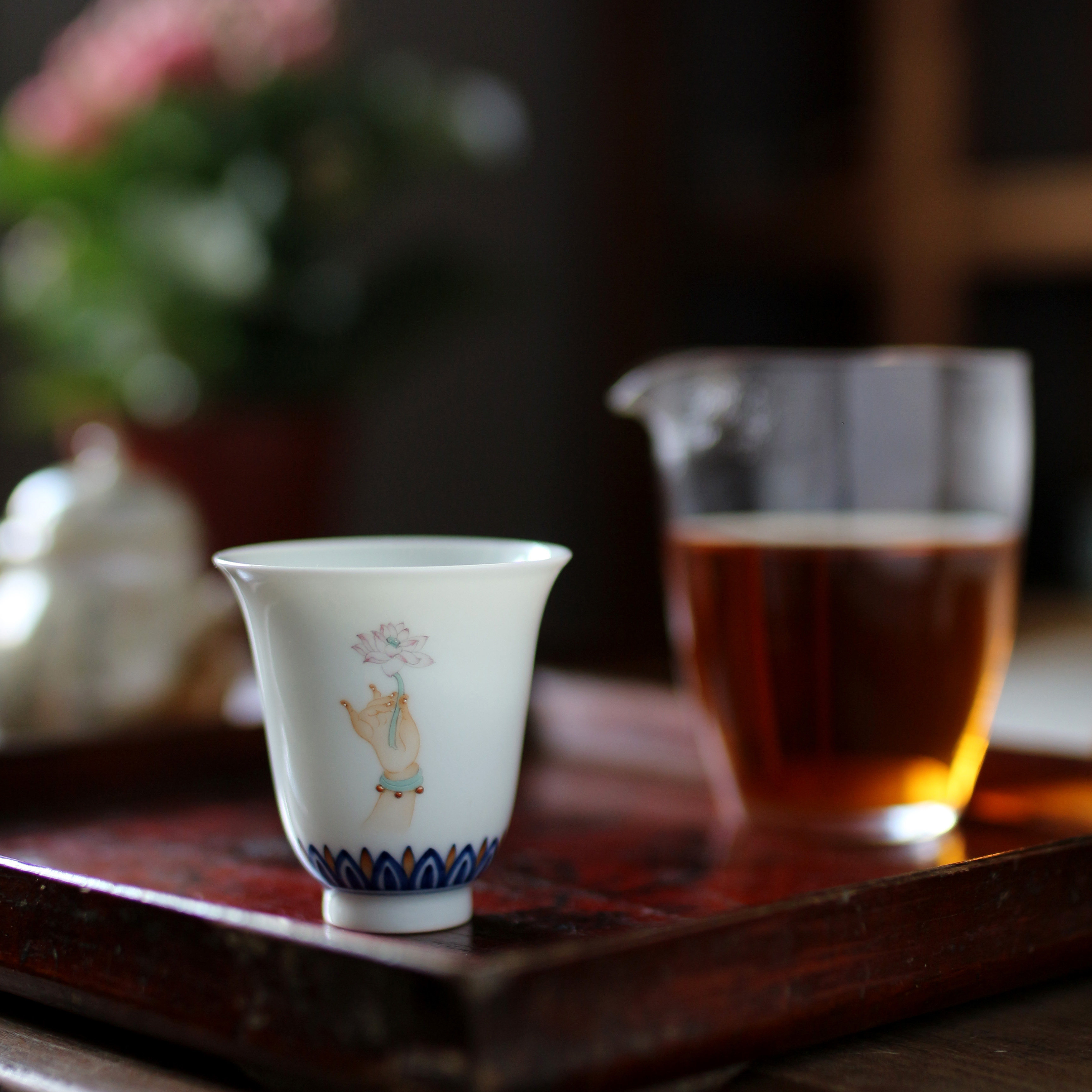 景德镇纯手工青花复古新中式茶杯