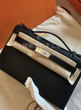 一代Mini凯莉包22 黑色Swift皮银扣 全手工制作手拿包
