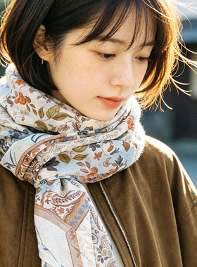秋日夕暮。小众森系。围巾披肩