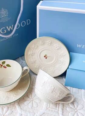【新婚礼物】现货秒发Wedgwood威基伍德欢愉假日树莓红茶杯碟礼盒