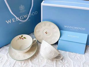 【新婚礼物】现货秒发Wedgwood威基伍德欢愉假日树莓红茶杯碟礼盒