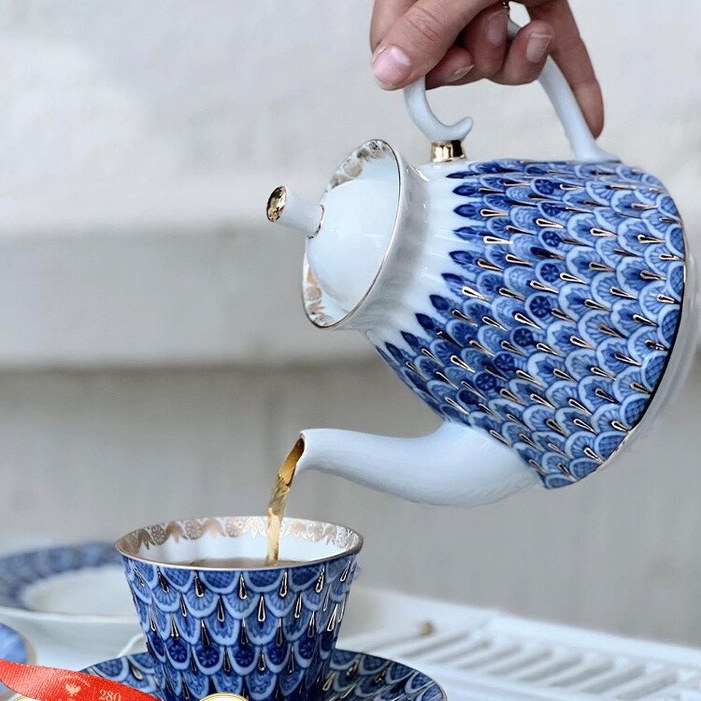 LOMONOSOV勿忘我系列高颜值咖啡杯碟欧式精致下午茶茶具