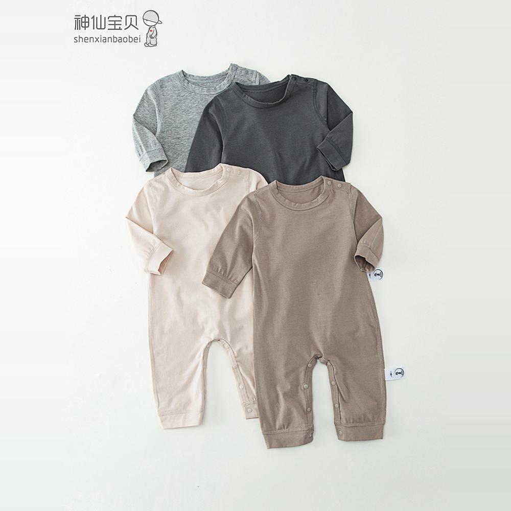 长袖纯棉四季薄款套头连体衣睡衣