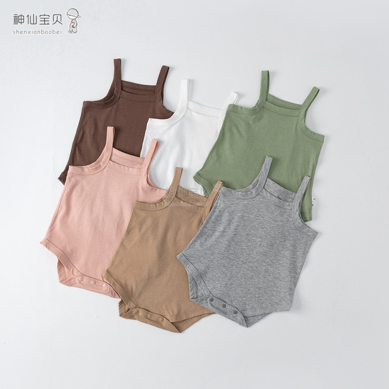 无骨纯棉婴儿吊带包屁衣透气干爽