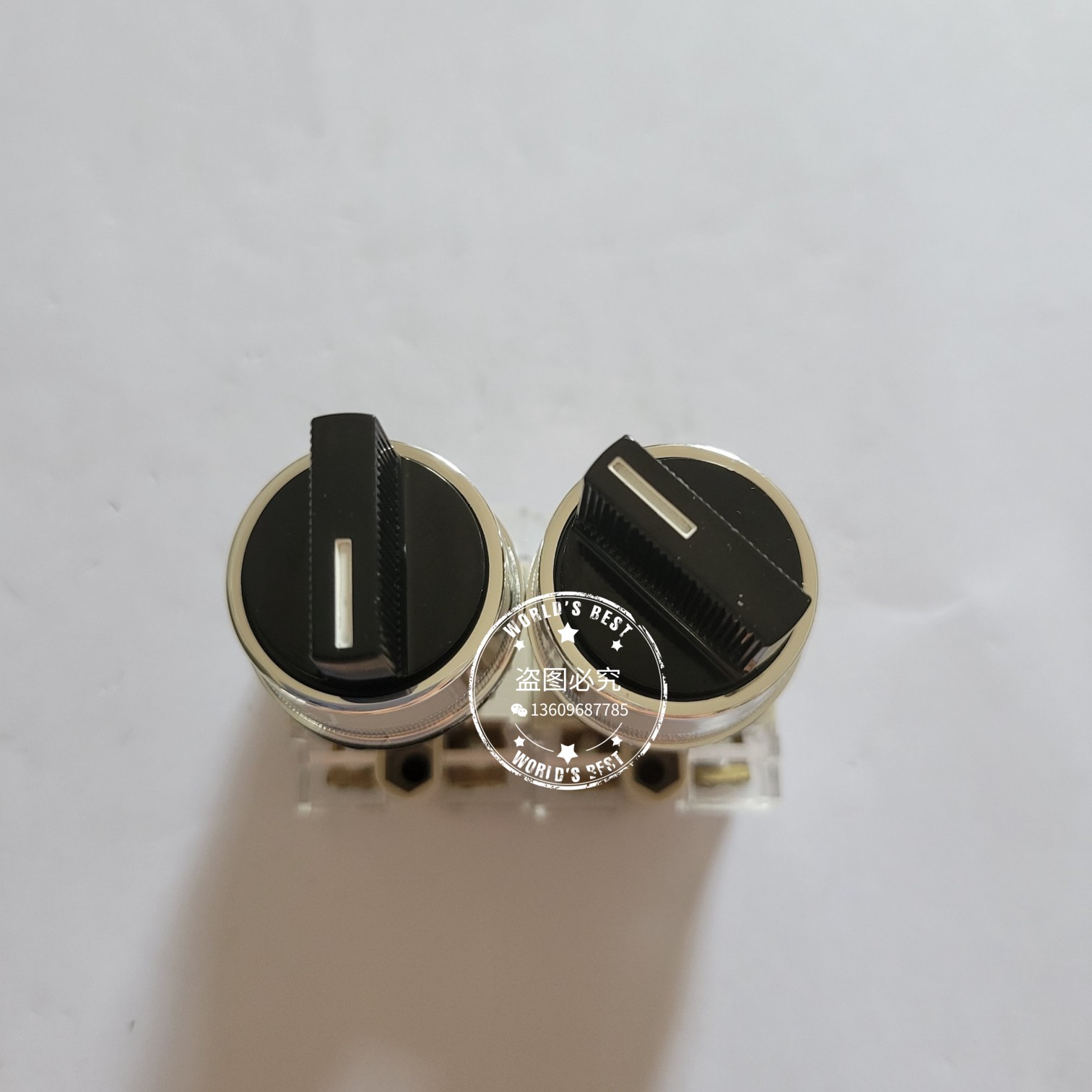 TEND天得旋钮开关T2SSR2 B-1C二档三档复位黑色 转切换选择22mm