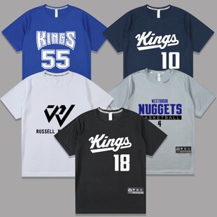 美式速干国王队威少篮球衣短袖55号白巧克力T恤运动训练服德罗赞