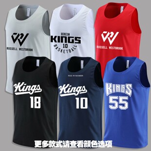 美式篮球衣背心速干国王队18号威少投篮训练服德罗赞55号白巧克力