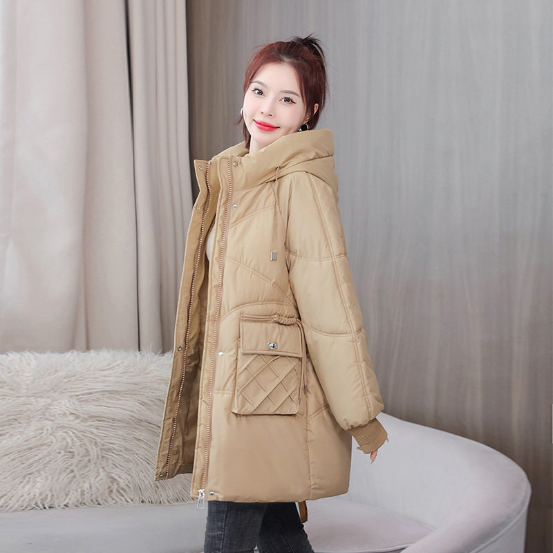 女棉服2025冬季外套中长款加厚女棉袄新款潮连帽女装棉衣时尚