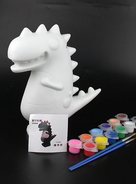 中号搪胶娃娃 涂鸦 白模填色创意手工DIY彩绘储钱罐 儿童益智玩具