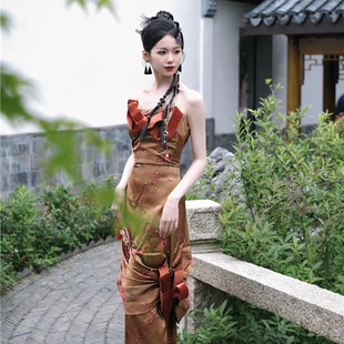 ChuXin 抹胸晨袍礼服女晚宴蝴蝶结回门裙新娘敬酒服 Bridal新中式