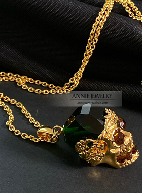 AnnieJewelry骷髅吊坠毛衣链