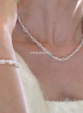 Annie Jewelry温润细腻清冷气质感 新中式天然天山翠淡水珍珠项链