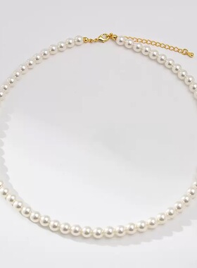 潮流颈链金色锁骨链珍珠项链女款